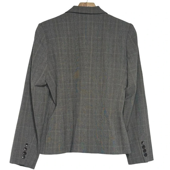 Rafaella 8P brown plaid 2 way stretch 2 button business blazer with pockets‎ - Picture 2 of 5